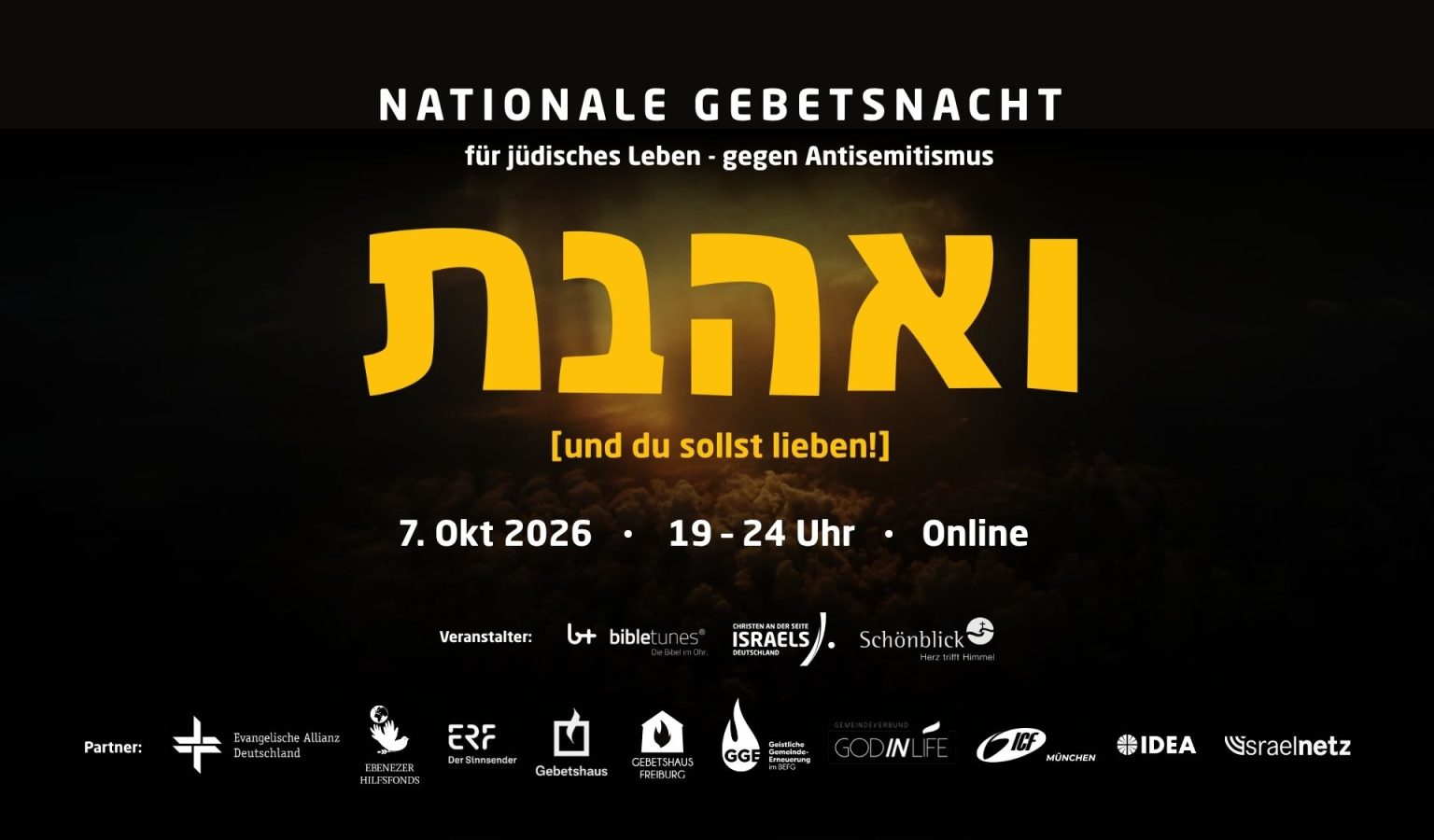 Nationale Gebetsnacht 2026 für jüdisches Leben
