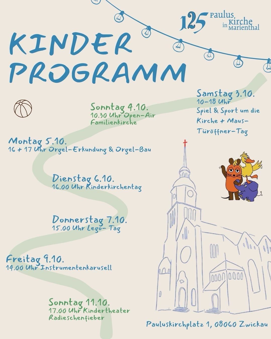 Pictogramm Pauluskirche mit Kinderprogramm